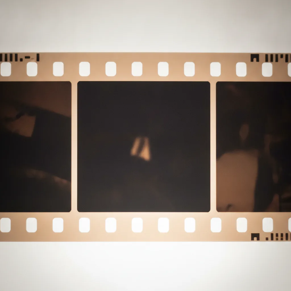 Bande de pellicule 35 mm éclairée par une table lumineuse