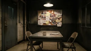 Salle d'interrogatoire et tableau d'indices, décor central du récit d'Usual Suspects
